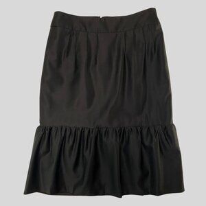 YVES SAINT LAURENT Rive Gauche Ruffle Classy Knee-Length Skirt